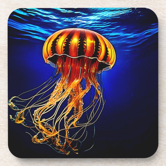 Ocean Glow Jelly Design Coaster (Front)