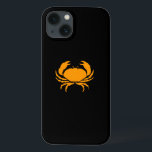 Ocean Glow_Orange on Black Crab iPhone 13 Case<br><div class="desc">Show off your crush on crustaceans with our Ocean Glow, maritime icons, orange-on-black Crab iPad Air protective cover case. Our tasty design is fully customizable. You can change the size, position, colour, and, if you're feeling really crabby, the number of crabs, along with the background colour. Just click "Customize it,...</div>