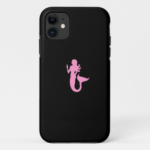Ocean Glow_Pink-on-Black Mermaid iPhone 11 Case
