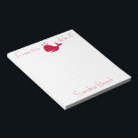 Ocean Glow_Red Whale personalized Notepad<br><div class="desc">It's no fluke! If you're feeling creative,  you can change the size and position of whale,  or the background colour.  Just click "Customize it" and let the fun begin!</div>