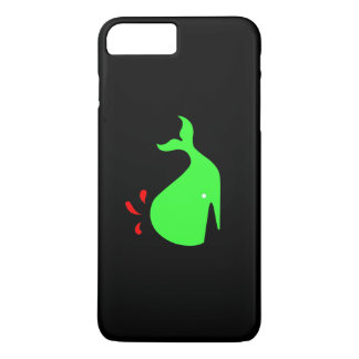 Ocean Glow_Spouty Whale_Bright Green, Red on black Case-Mate iPhone Case