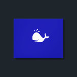 Ocean Glow_White-on-Blue Whale Canvas Print<br><div class="desc">If you're feeling creative, you can change the size and position of whale, or the background colour. Just click "Customize it" and let the fun begin! Using the design tool options above to your right it's easy to select an ideal "size" for your canvas wrap, then choose your "frame thickness,...</div>