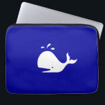 Ocean Glow_White-on-Blue Whale Laptop Sleeve<br><div class="desc">It's no fluke! If you're feeling creative,  you can change the size and position of whale,  or the background colour.  Just click "Customize it" and let the fun begin!</div>