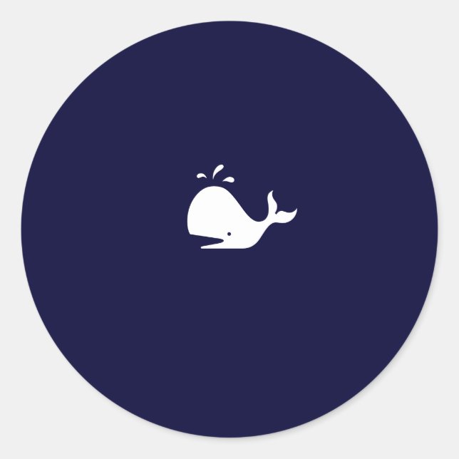Ocean Glow_white Whale Classic Round Sticker (Front)