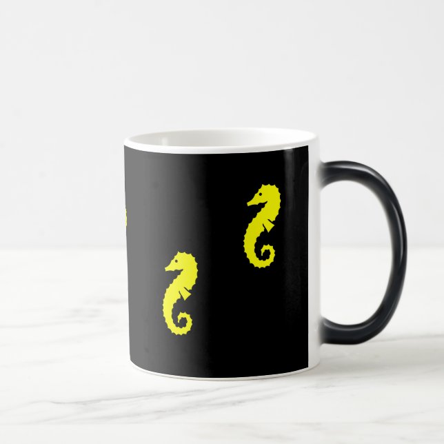 Ocean Glow_Yellow Seahorse morphing Magic Mug (Right)
