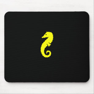 Ocean Glow_Yellow Seahorse Mouse Pad
