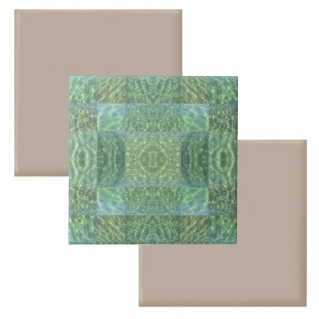 Ocean Green Blue Aquamarine Boho Chic Tile (Creator Uploaded)