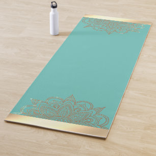 Ocean green with mandala yoga mat