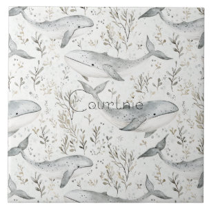 Ocean Grey Whales Tile