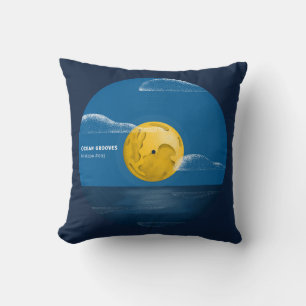 Ocean Grooves Vinyl Ocean Night Art Throw Pillow