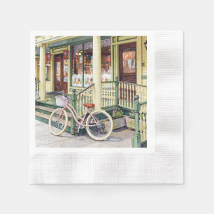 Ocean Grove NJ– Bicycle in Front of Ice Cream Shop Napkin