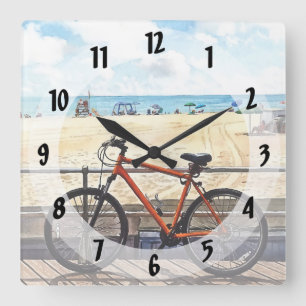 Ocean Grove NJ – Bicycle on Boardwalk Square Wall Clock