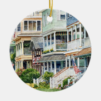 Ocean Grove NJ – Bicycles and Yellow Bench Ceramic Ornament