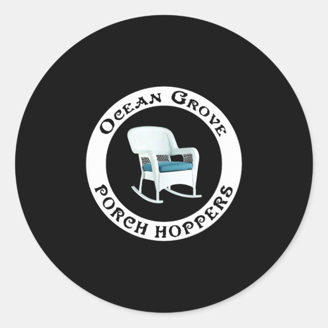 Ocean Grove Nj Rch Hopper Summer Beach Gift Men Wo Classic Round Sticker (Front)