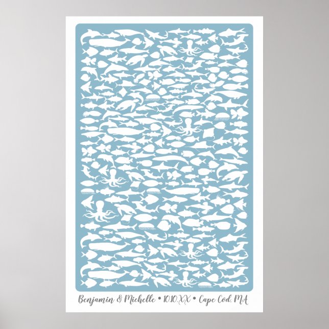 Ocean Guest Book Poster - 250 Spaces (Front)