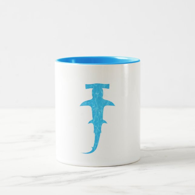 Ocean Hammerhead Shark Two-Tone Coffee Mug (Center)