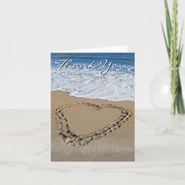 Ocean Heart Thank You Card (blank) (Front)