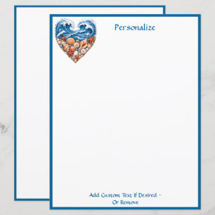 Ocean Heart Waves Seashells – Coastal Personalize