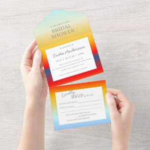 Ocean Horizon Bridal Shower All in One Invitation