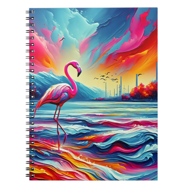 Ocean Horizon Flamingo Notebook (Front)