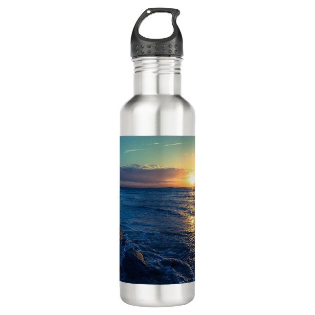 Ocean Horizon Sunset 710 Ml Water Bottle (Front)
