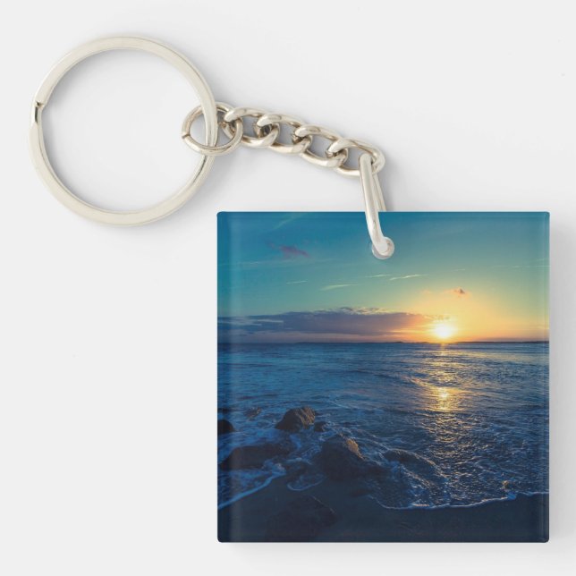 Ocean Horizon Sunset Keychain (Front)