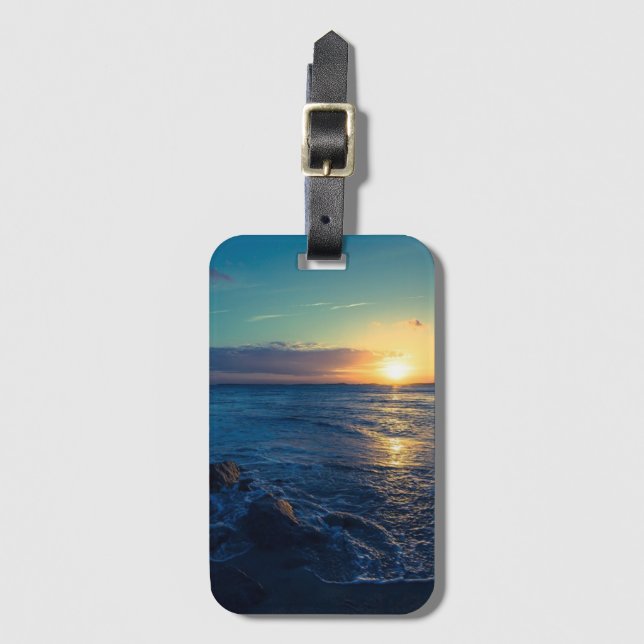 Ocean Horizon Sunset Luggage Tag (Front Vertical)