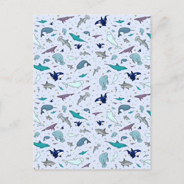 Ocean in Blue Postcard (Front)