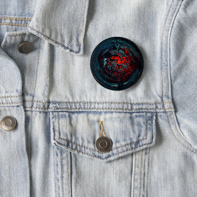 Ocean Inferno Red Glow 2 Inch Round Button (In Situ)