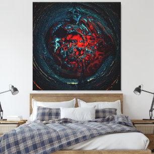 Ocean Inferno Red Glow Canvas Print
