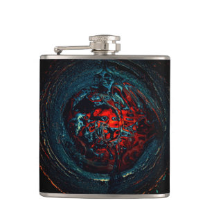 Ocean Inferno Red Glow Hip Flask