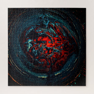 Ocean Inferno Red Glow Jigsaw Puzzle