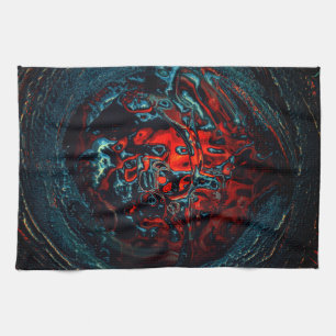 Ocean Inferno Red Glow Kitchen Towel