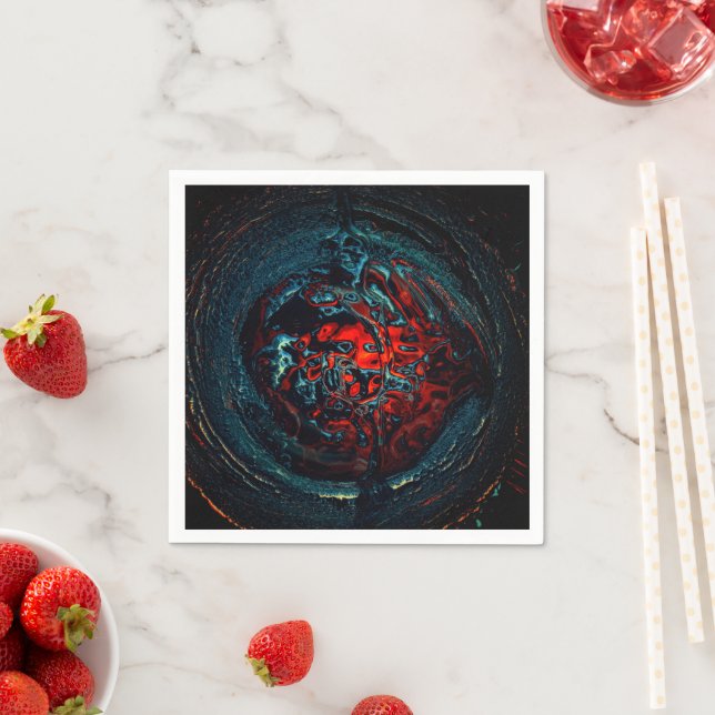 Ocean Inferno Red Glow Napkin (Insitu)