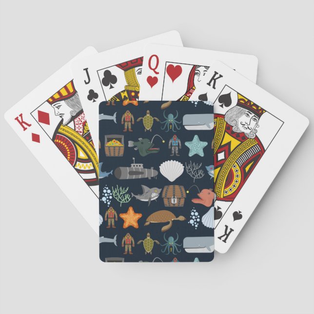 Ocean Inhabitants Pattern 1 Playing Cards (Back)