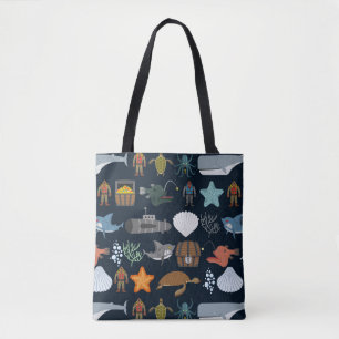 Ocean Inhabitants Pattern 1 Tote Bag