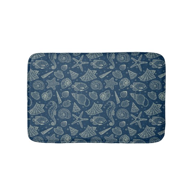Ocean Inhabitants Pattern 2 Bath Mat (Front)