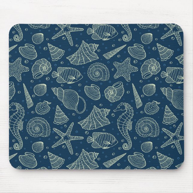 Ocean Inhabitants Pattern 2 Mouse Pad (Front)