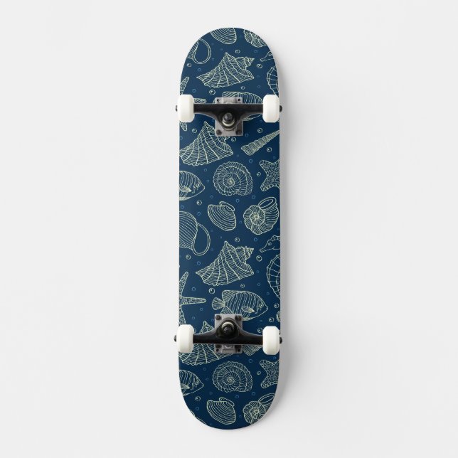Ocean Inhabitants Pattern 2 Skateboard (Front)