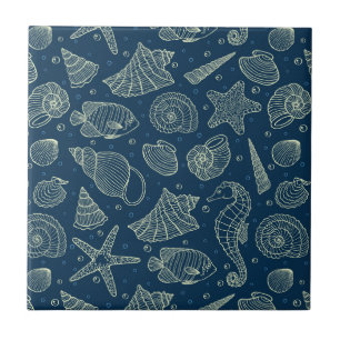 Ocean Inhabitants Pattern 2 Tile