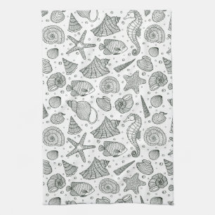 Ocean Inhabitants Pattern 3 Kitchen Towel