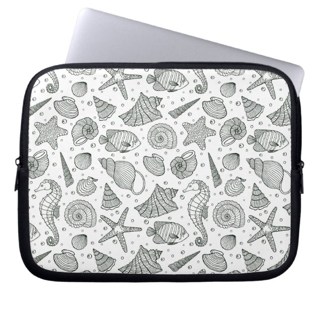 Ocean Inhabitants Pattern 3 Laptop Sleeve (Front)