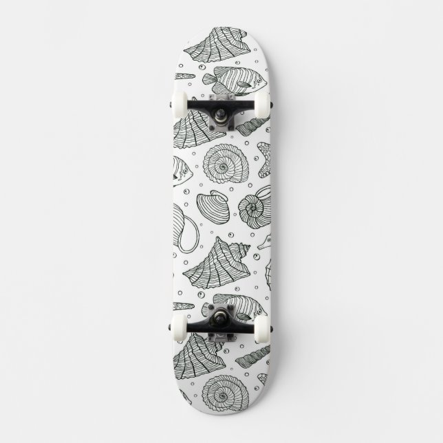 Ocean Inhabitants Pattern 3 Skateboard (Front)