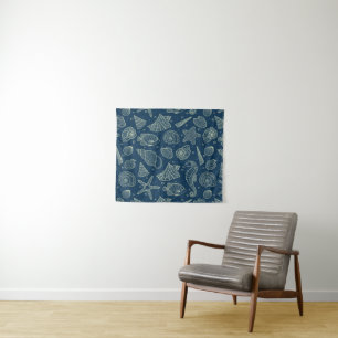 Ocean Inhabitants Pattern Tapestry