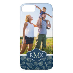 Ocean Inhabitants Pattern  Your Photo & Monogram Case-Mate iPhone Case