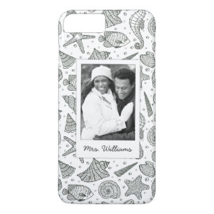 Ocean Inhabitants Pattern   Your Photo & Name iPhone 8 Plus/7 Plus Case