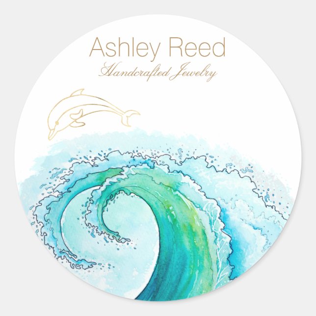 Ocean Inspired Jewellery Packaging labels (Front)