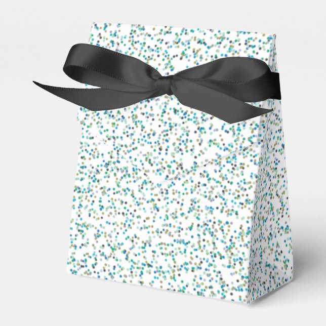 Ocean Inspired Speckled Dots  Favor Box (Front Side)