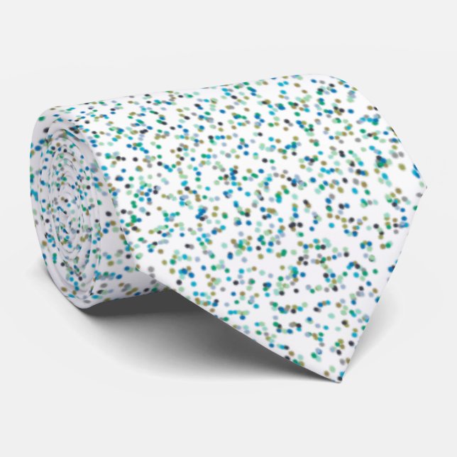 Ocean Inspired Speckled Dots  Tie (Rolled)