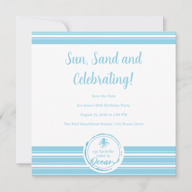 Ocean is my favourite Invitation (Front)